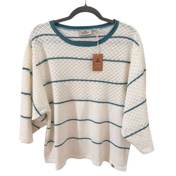 NWT Passenger Clothing Migrate Organic Knitted Jumper Sweater Blue Stripe XL - Picture 3 of 12